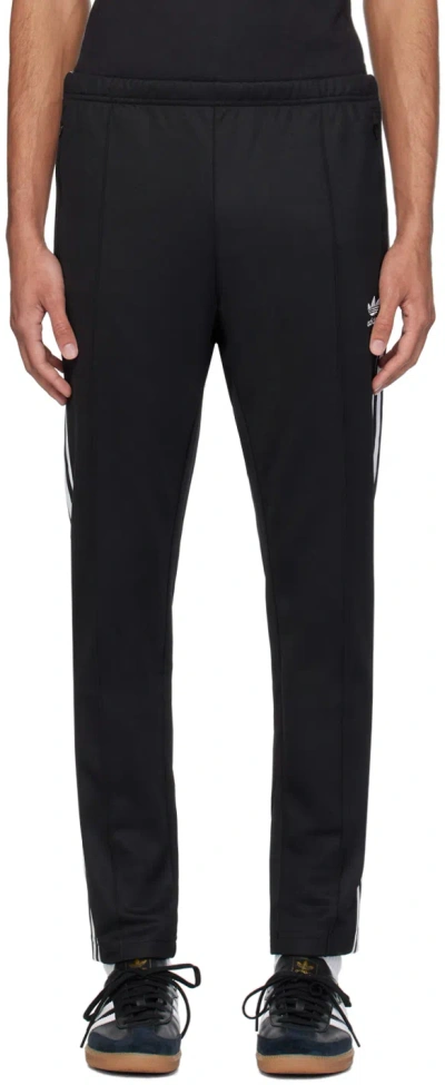 Shop Adidas Originals Black Beckenbauer Track Pants In Black / White