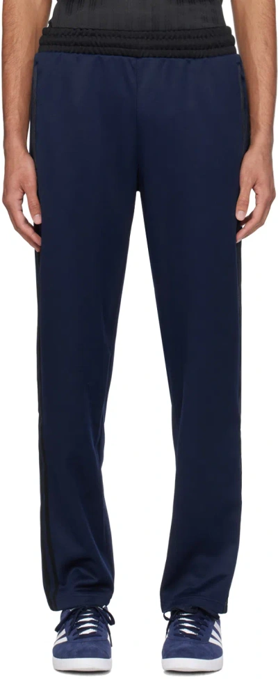 Shop Adidas Originals Navy Premium Track Pants In Night Indigo