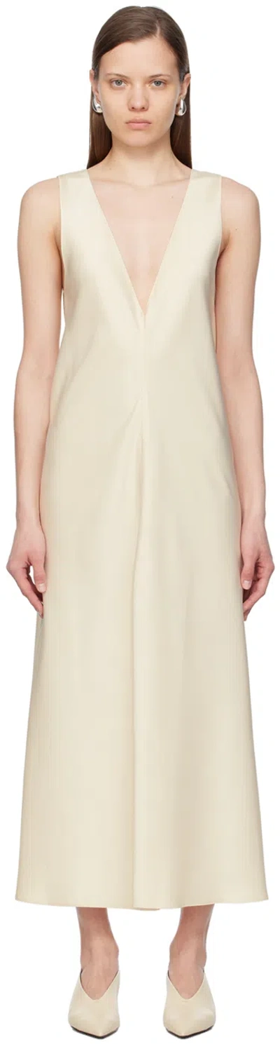 Shop Leset Off-white Barb Midi Dress In Creme