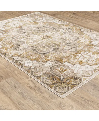 Shop Jhb Design S Kumar Kum11 Gold And Ivory 7'10" X 10'10" Area Rug In Gold,ivory