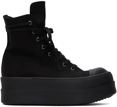 Shop Rick Owens Drkshdw Black Double Bumper Sneakers In 999 Black/black/blac