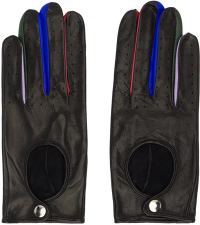 Shop Ernest W Baker Black & Multicolor Driving Gloves