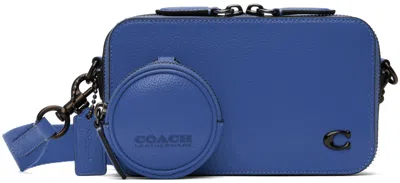 Shop Coach Blue Charter Slim Crossbody Bag In Blueberry
