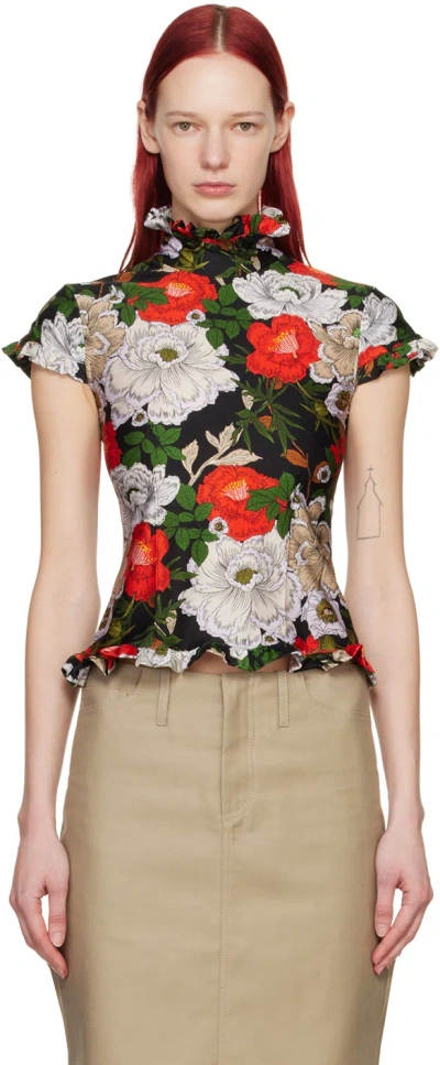 Shop Meryll Rogge Multicolor Floral T-shirt In Red Multi