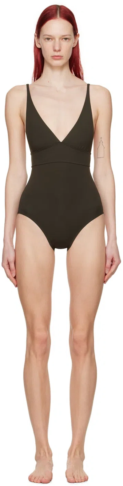 Shop Eres Brown Larcin Swimsuit In 0131424e Volcan