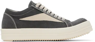 Shop Rick Owens Drkshdw Gray Vintage Sneakers In 7811 Dark Dust/milk