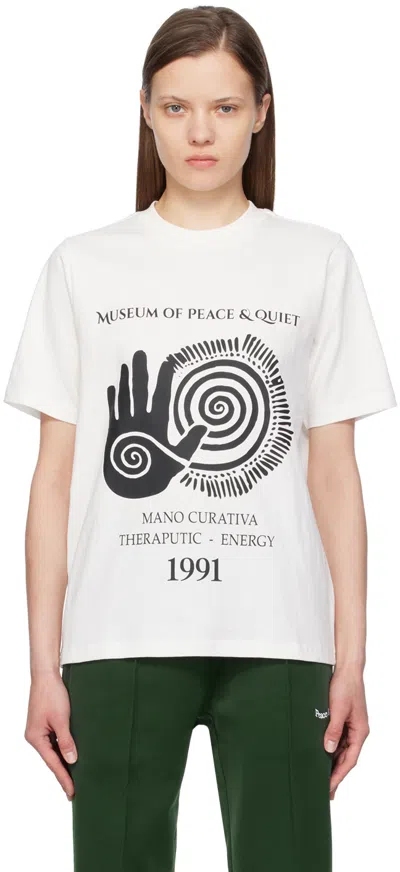 Shop Museum Of Peace And Quiet White 'mano Curativa' T-shirt