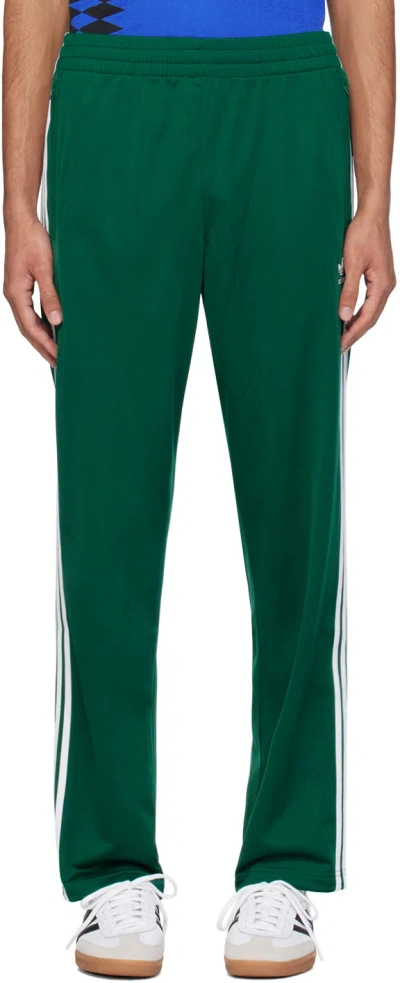 Shop Adidas Originals Green Firebird Track Pants In Collegiate Green