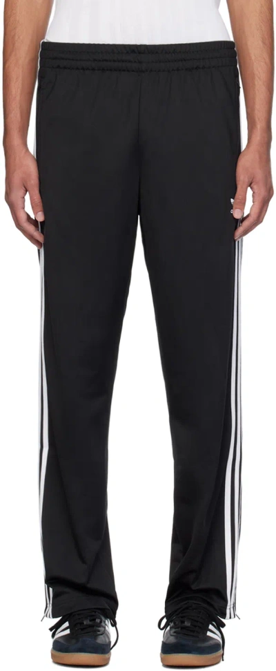 Shop Adidas Originals Black Firebird Track Pants In Black / White