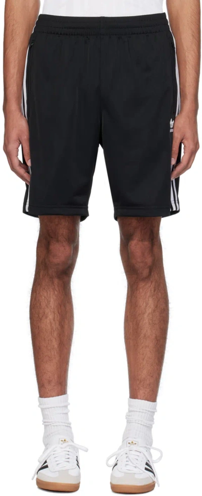 Shop Adidas Originals Black Firebird Shorts In Black / White