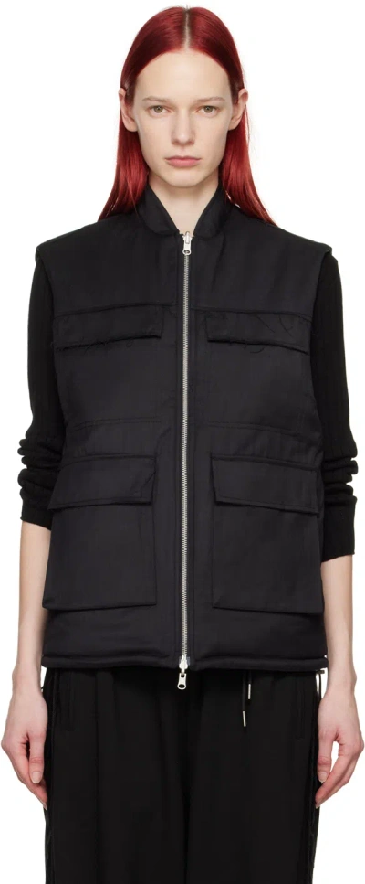 Shop Youth Black Reversible Vest In Black Faux Leather