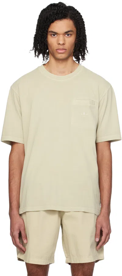 Shop Adidas Originals Beige Pocket T-shirt In Putty Grey