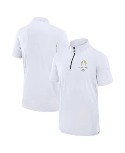 Shop Fanatics Men's  White Paris 2024 Summer Olympics Inspired Quarter-zip Polo Shirt