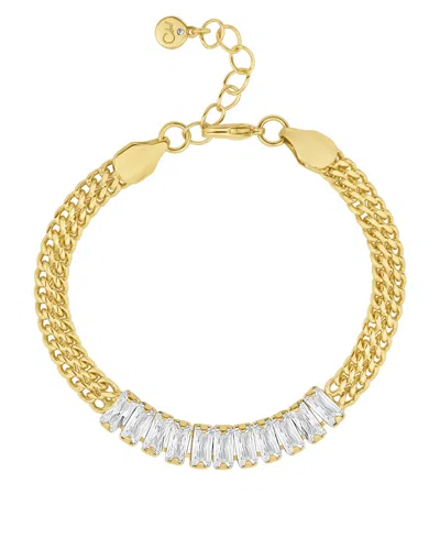 Shop And Now This Cubic Zirconia Baguette Cut Bracelet In Gold