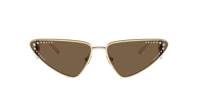 Jimmy Choo Womens Gold Jc4001b Cat-eye Metal Sunglasses In Dark Brown