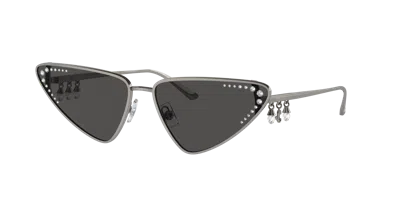 Jimmy Choo Embellished Metal Cat-eye Sunglasses In Dark Grey