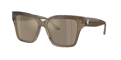 Jimmy Choo Woman Sunglass Jc5003f In Light Brown Mirror Gold
