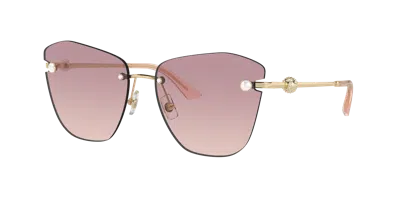Jimmy Choo Pearly Rimless Metal Butterfly Sunglasses In Brown Gradient Violet