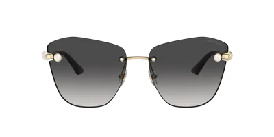 Jimmy Choo Womens Gold Jc4004hb Butterfly-frame Metal Sunglasses In Gradient Grey