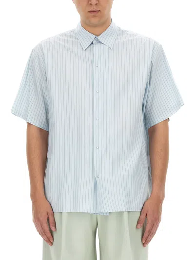 Shop Lanvin Striped Shirt In Azure