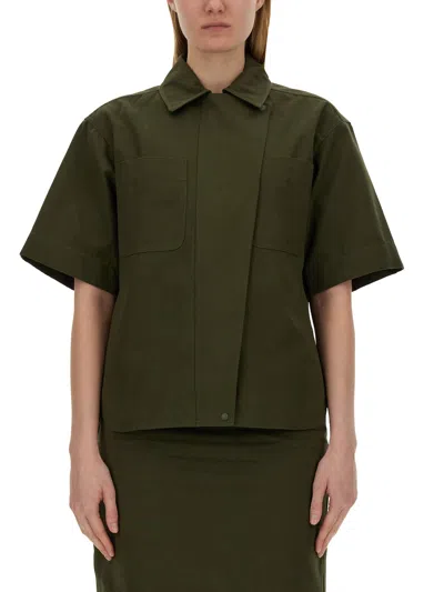 Max Mara Mela Short Sleeve Shirt In Military Green