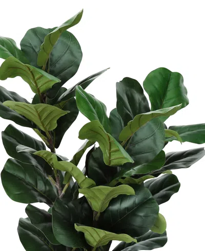 Monarch Specialties 32" Indoor Artificial Floor Fiddle Tree With Black Pot In Green