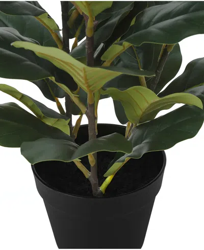 Monarch Specialties 32" Indoor Artificial Floor Fiddle Tree With Black Pot In Green