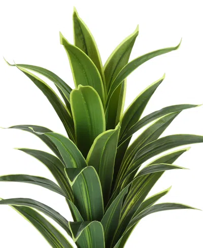 Monarch Specialties 47" Indoor Artificial Floor Dracaena Tree With Black Pot In Green