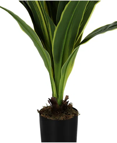 Monarch Specialties 47" Indoor Artificial Floor Dracaena Tree With Black Pot In Green