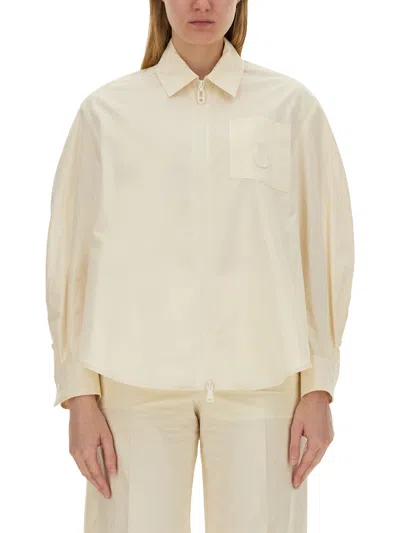 Shop Moncler Poplin Shirt In White