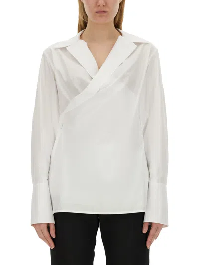 Givenchy Poplin Wrap Shirt In White
