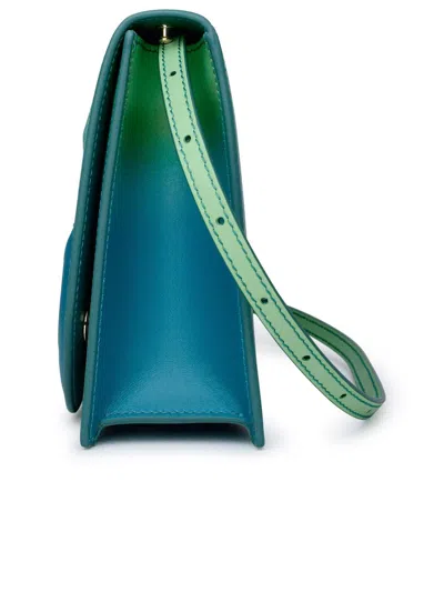 Shop Dolce & Gabbana Logo Embossed Crossbody Bag In Blue/green