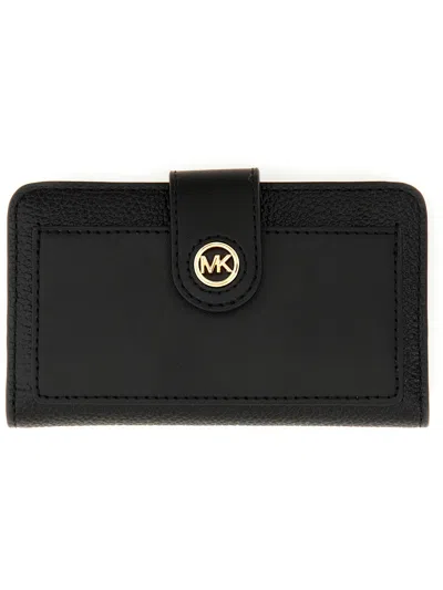 Shop Michael Michael Kors Wallet With Logo In Black