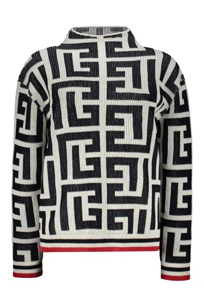 Shop Balmain Turtleneck Sweater In Black