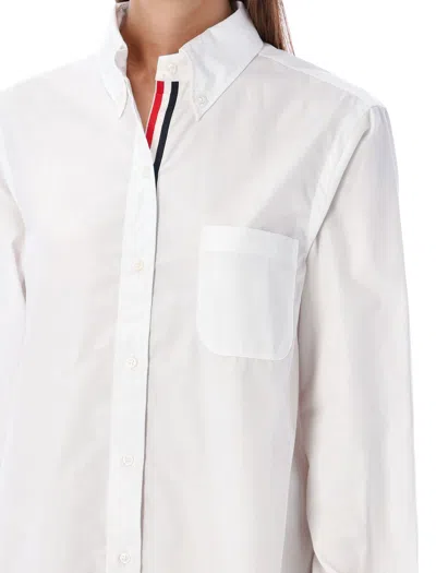 Shop Thom Browne Oxford Shirt Dress In White