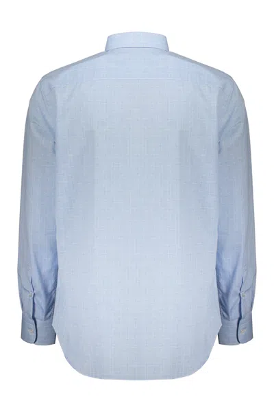 Brioni Checked Shirt In Light Blue