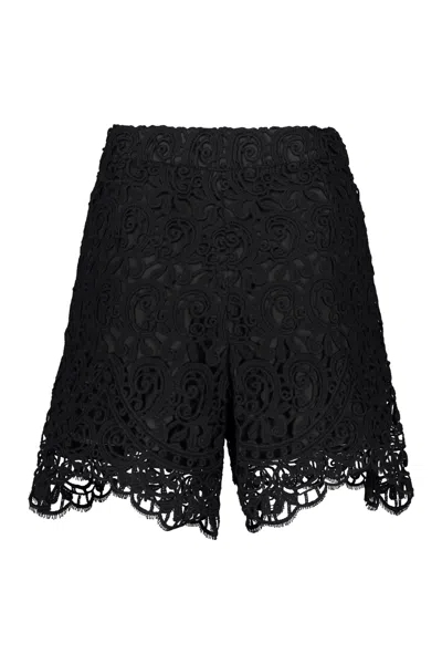 Shop Burberry Lace Shorts In Black