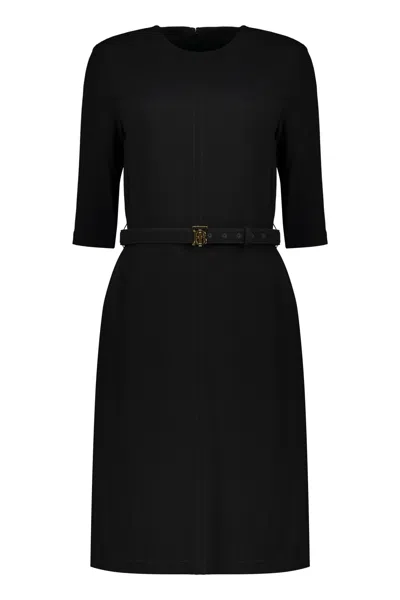 Shop Burberry Viscose Dress In Black