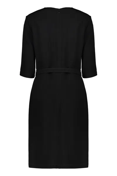Shop Burberry Viscose Dress In Black