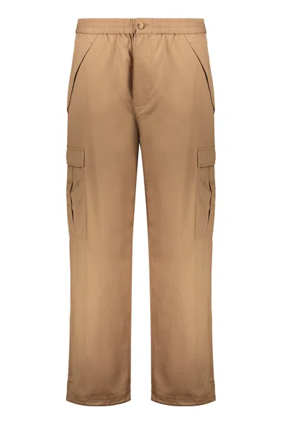 Shop Burberry Cotton Cargo-trousers In Beige