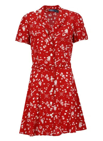 Shop Ralph Lauren Dress With Print In Red