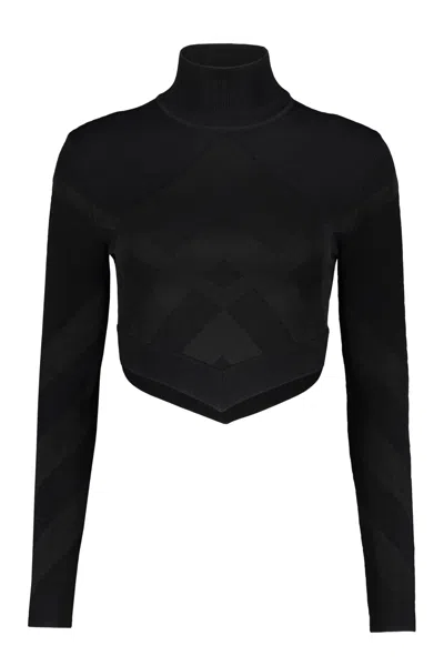 Shop Burberry Viscose Top In Black