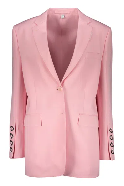 Shop Burberry Single-breasted Two-button Blazer In Pink
