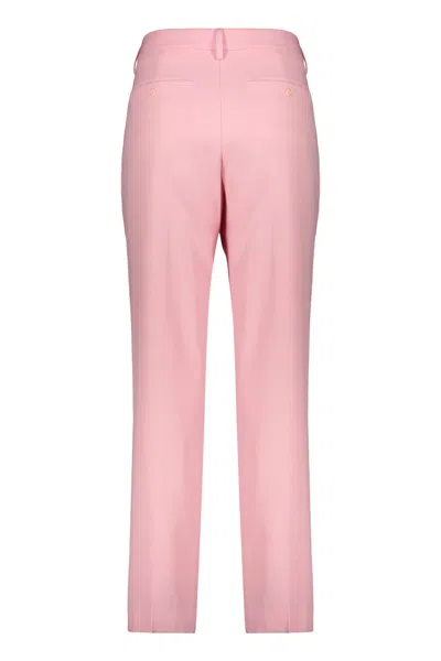 Shop Burberry Wool Trousers In Pink