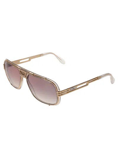 Shop Cazal Top Bar Square Sunglasses In Gold