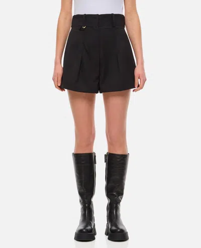 Shop Jacquemus Single Front Pleated Bari Shorts In Black