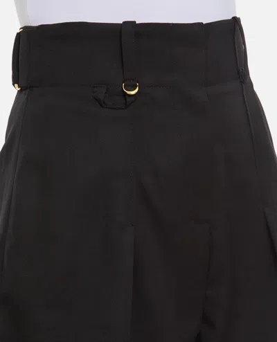 Shop Jacquemus Single Front Pleated Bari Shorts In Black