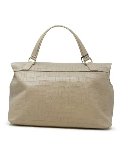 Shop Zanellato 068090-0740000-z1110 Beige Postina Cayman M Leather Handbag