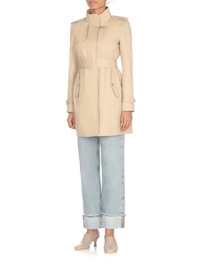 Shop Fay Cotton Trench Coat In Beige