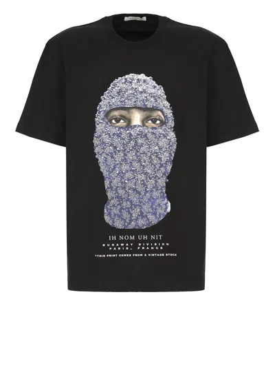 Shop Ih Nom Uh Nit Floral Mask T-shirt In Black